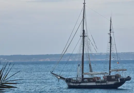 Two-Masted Sailing Boat off Cala Major