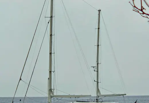 Dark Two-Masted Yacht off Sant Agustí