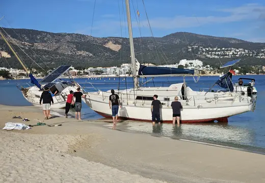 Stranded Sailboat at Son Maties Beach